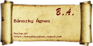 Bánszky Ágnes névjegykártya