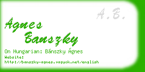agnes banszky business card